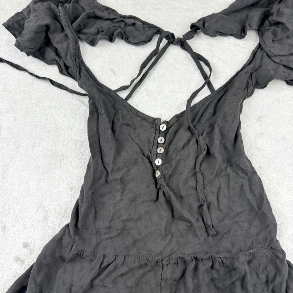 Out From Under Urban Outfitters Black Swiss Dot Romper Women's XS TP